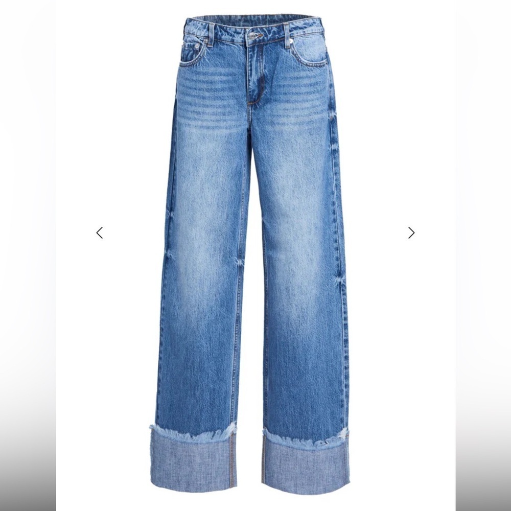 SER.O.YA Margot cuffed boyfriend jeans Light Blue wide leg $328 sz 26 - Picture 2 of 12